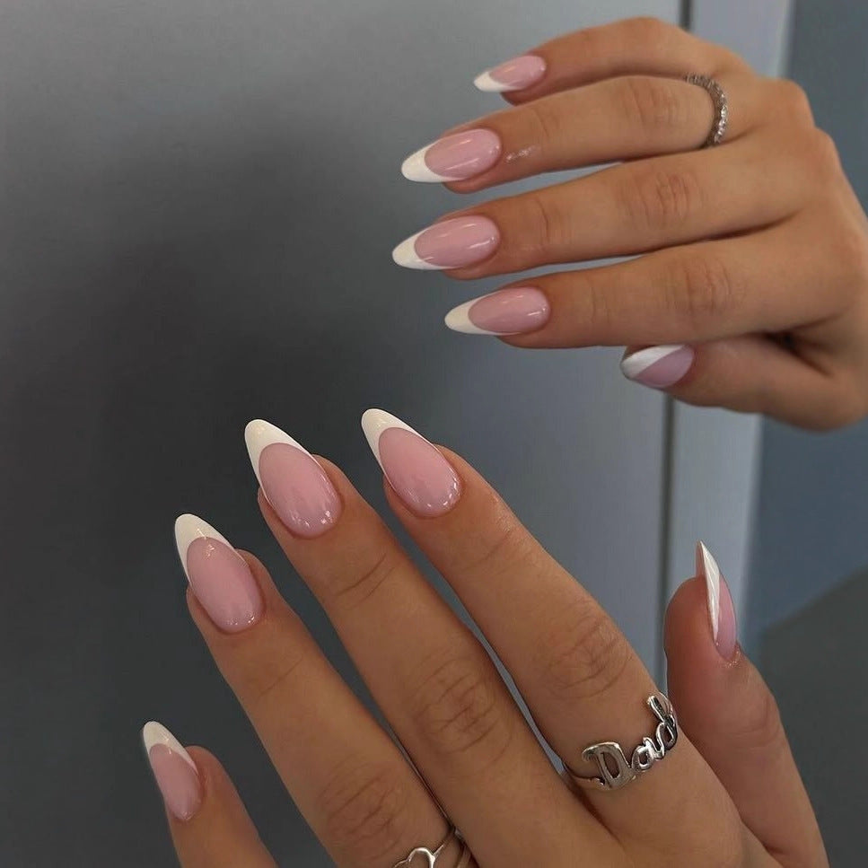 Elegant French Manicure Artificial Nails Stornfield
