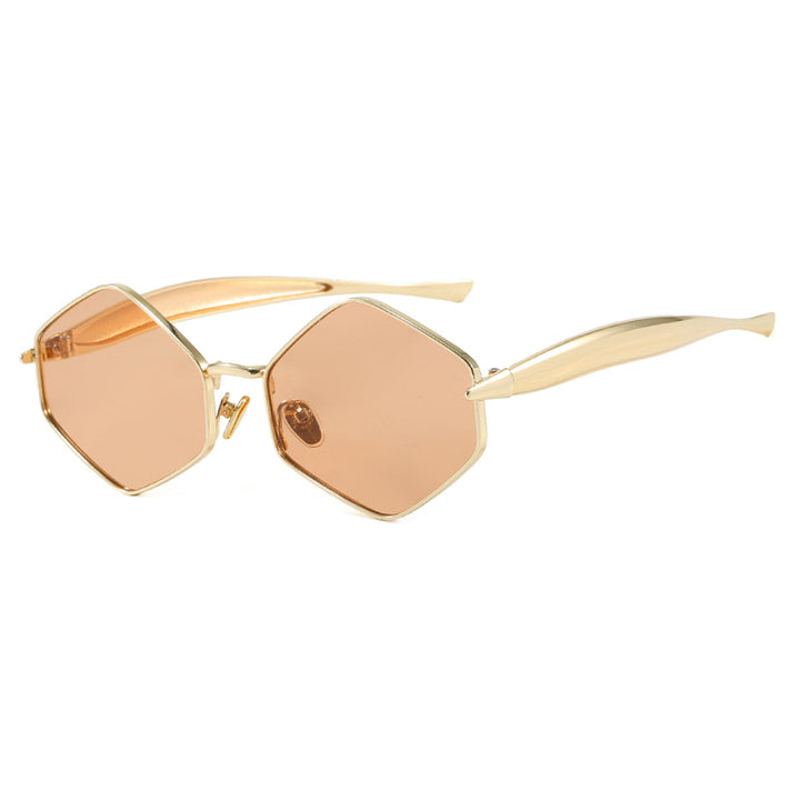 Women's hexagonal sunglasses with elegant metal frame and UV protection Stornfield