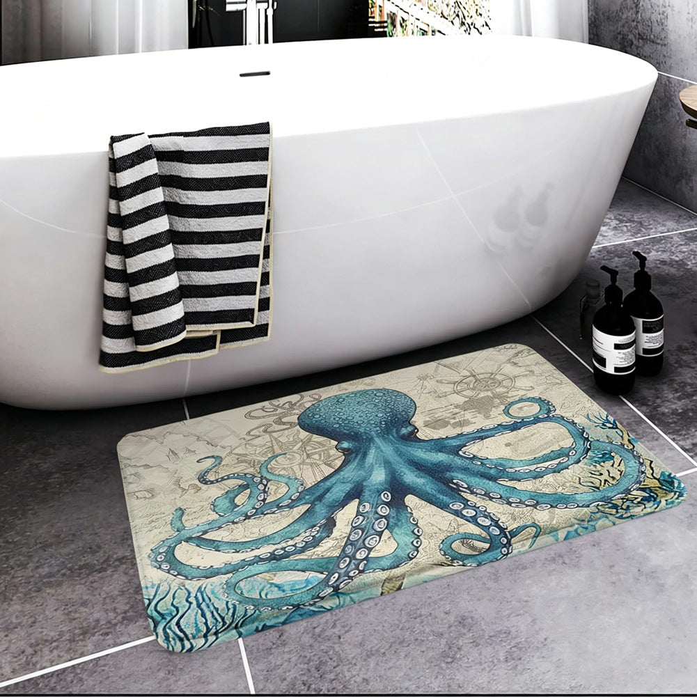 Nautical-Themed Decorative Bath Mat