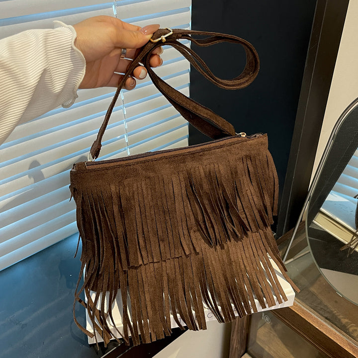 Fringe Suede Crossbody Bag