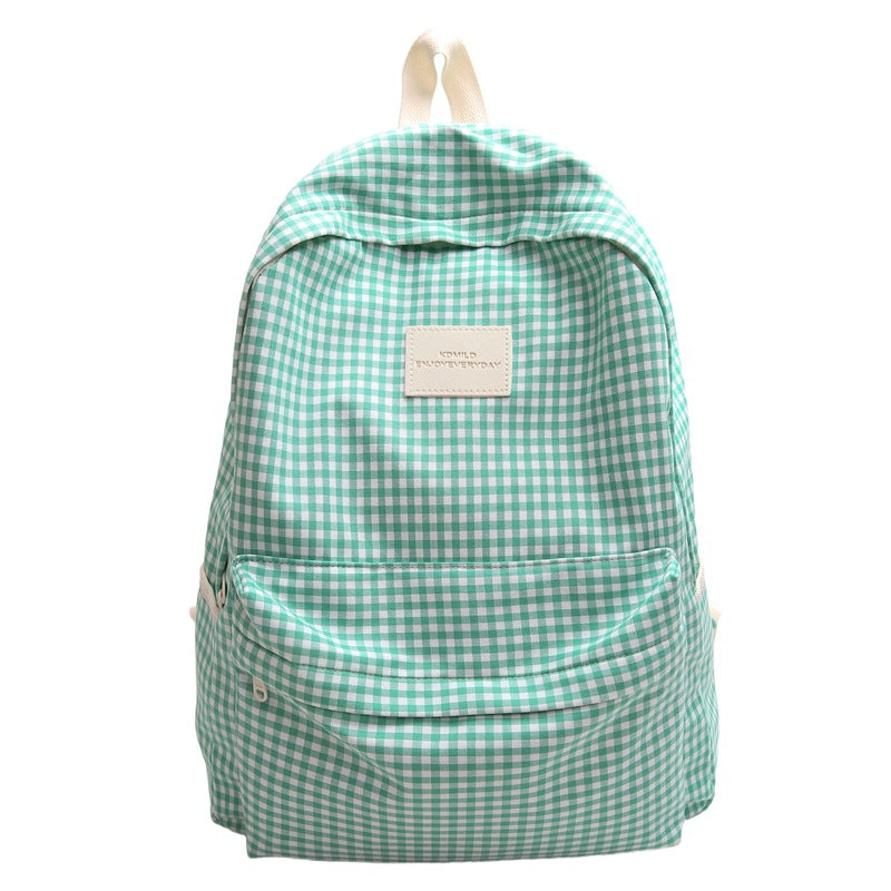 Checked Design Casual School Backpack Stornfield