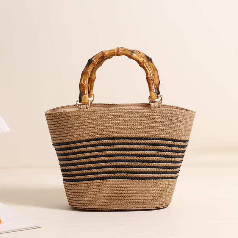Elegant Bast bag with bamboo handles Stornfield