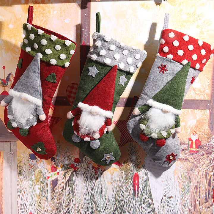 Cute Christmas stocking with gnome motif Stornfield