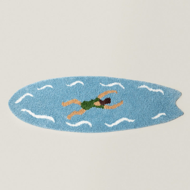 Surfboard-Shaped Decorative Bath Mat Stornfield