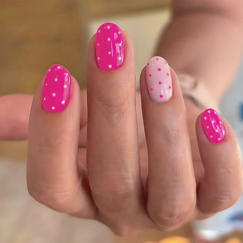 Artificial nail set with creative dots and elegant designs Stornfield