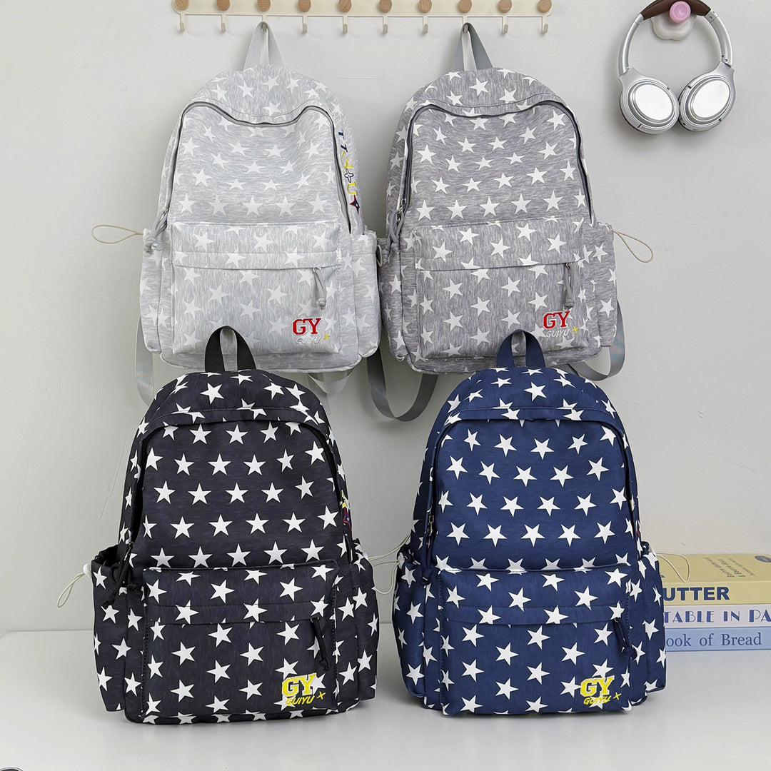 Versatile Multi-Pocket Star-Patterned Backpack Stornfield