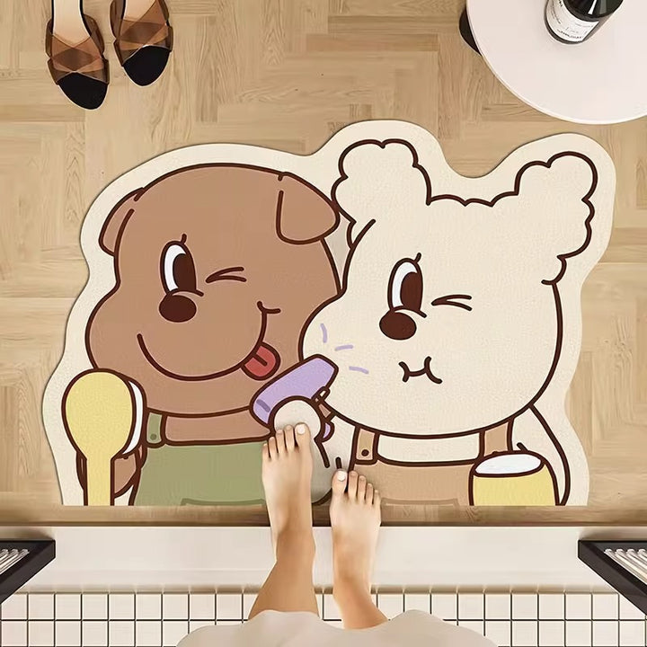 Playful Cartoon-Themed Bath Mat