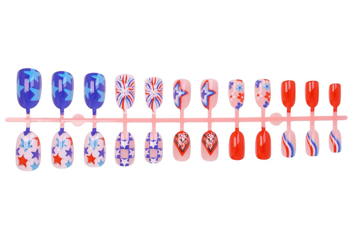 Artificial nail set with creative star and heart patterns Stornfield