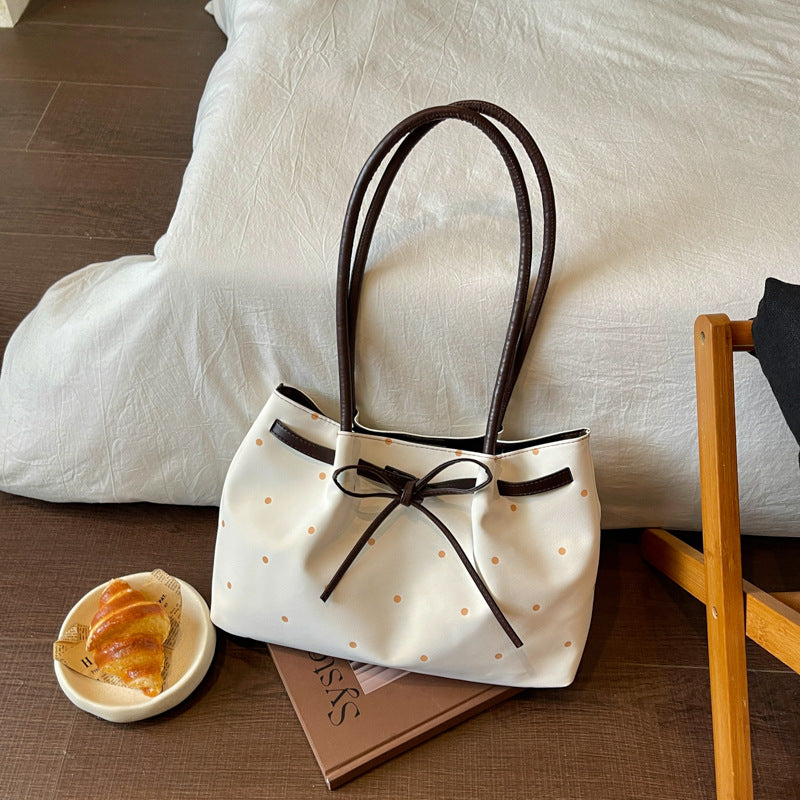 Elegant Suede Tote Bag with Bow Detail