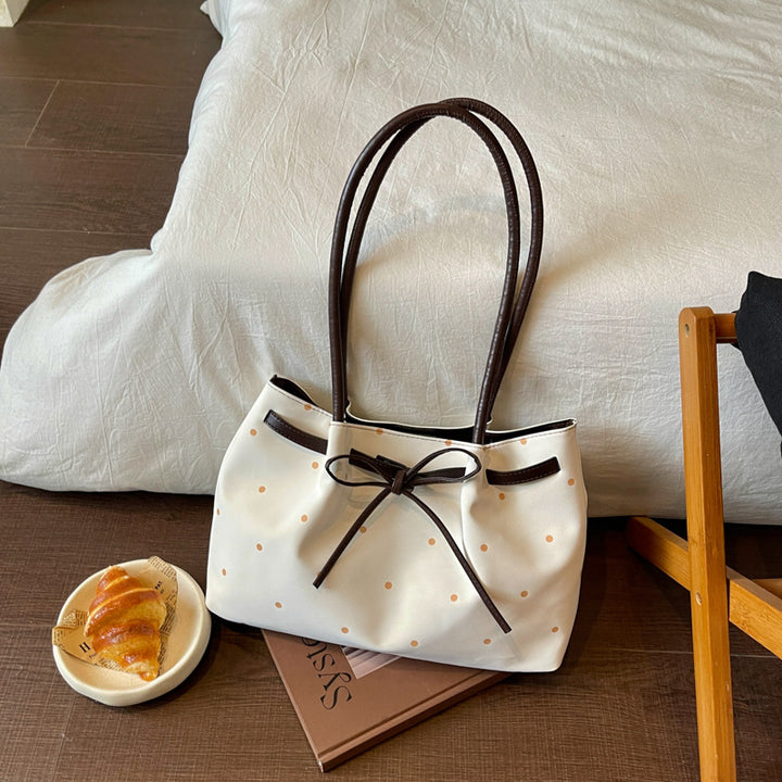 Elegant Suede Tote Bag with Bow Detail