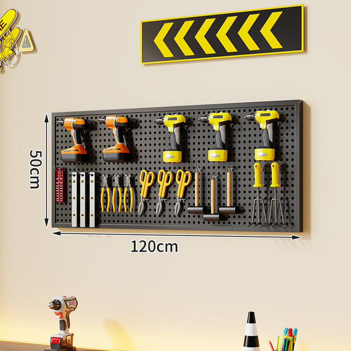 Large Rectangle Wall-Mounted Perforated Metal Pegboard Tool Storage Panel