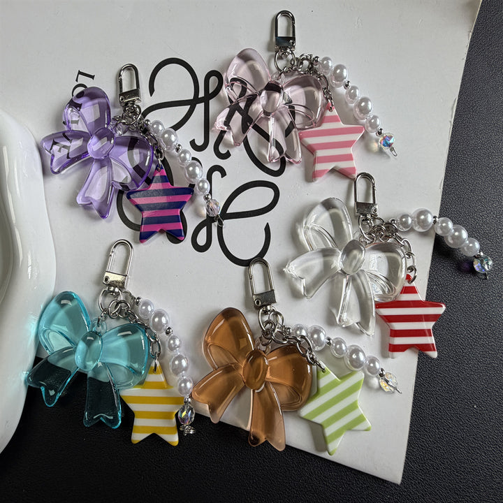 Decorative Bow and Star Charm Keychain Stornfield