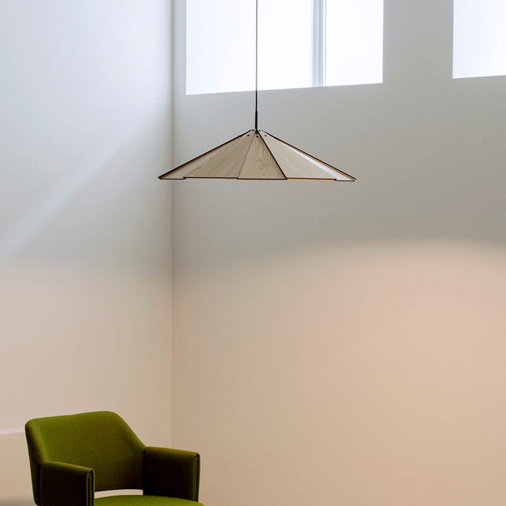 Modern Geometric Wooden Pendant Light
