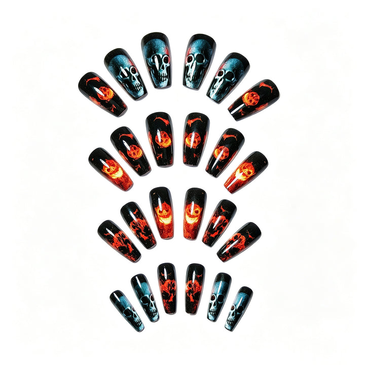 Creative acrylic nails with skull design Stornfield