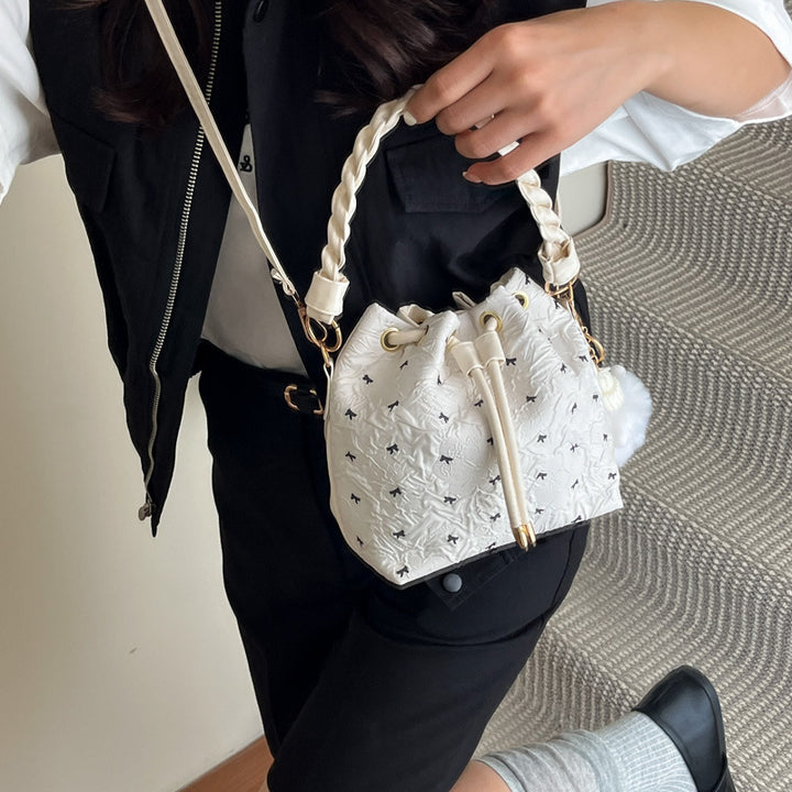 Charming Embroidered Bucket Handbag