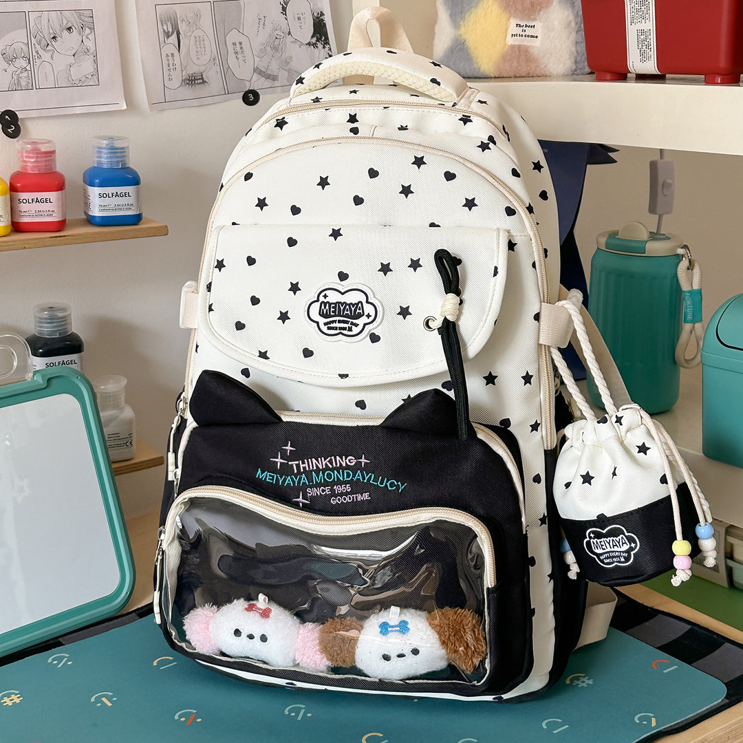 Stylish Water-Resistant Star-Patterned Backpack Stornfield