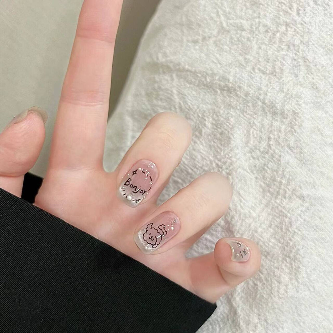 Whimsical Cartoon Nail Art Press-On Extensions Stornfield