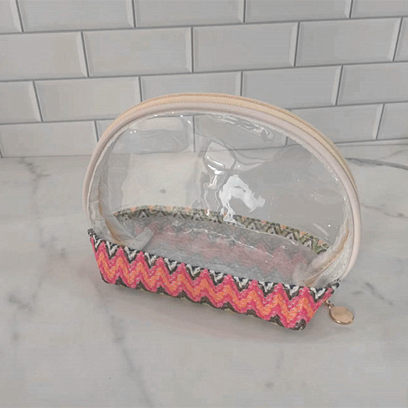 Transparent cosmetic bag with colorful bottom Stornfield