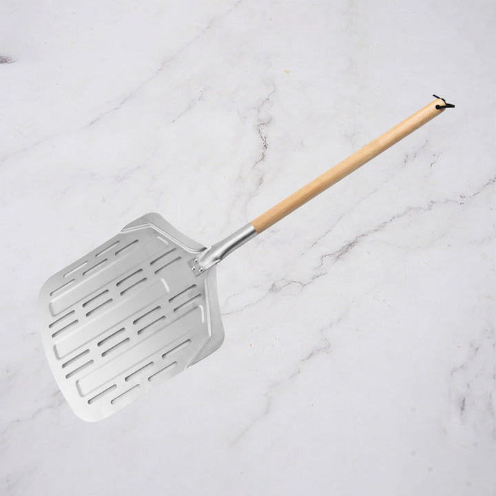 perforated aluminum pizza peel with detachable hardwood handle Stornfield