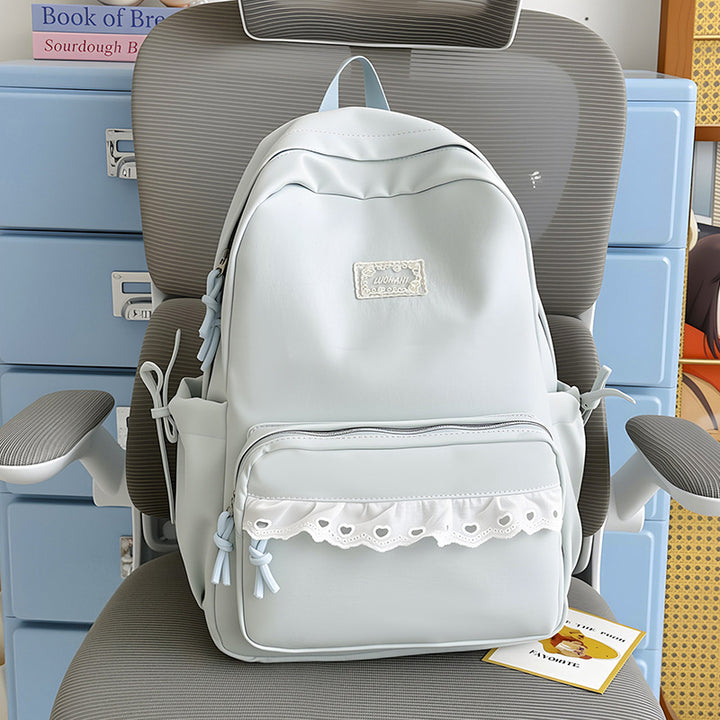 Decorative Lace-Trimmed School Backpack Stornfield