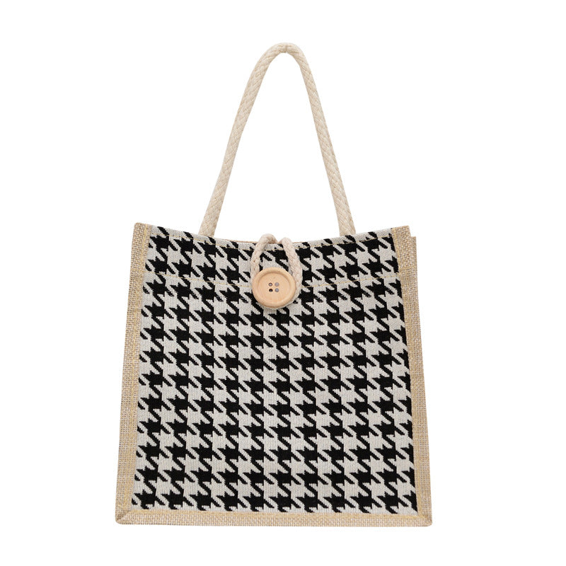 Stylish Houndstooth Pattern Tote Bag