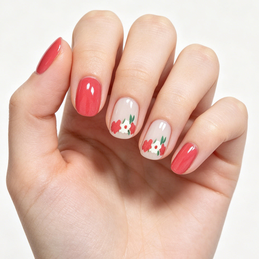 Artistic Floral Gel Nail Enhancements Stornfield