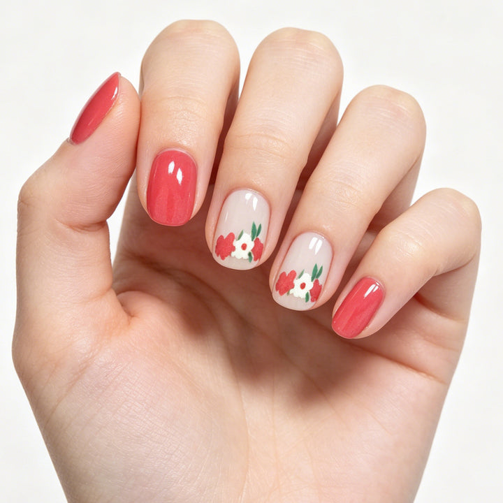 Artistic Floral Gel Nail Enhancements Stornfield