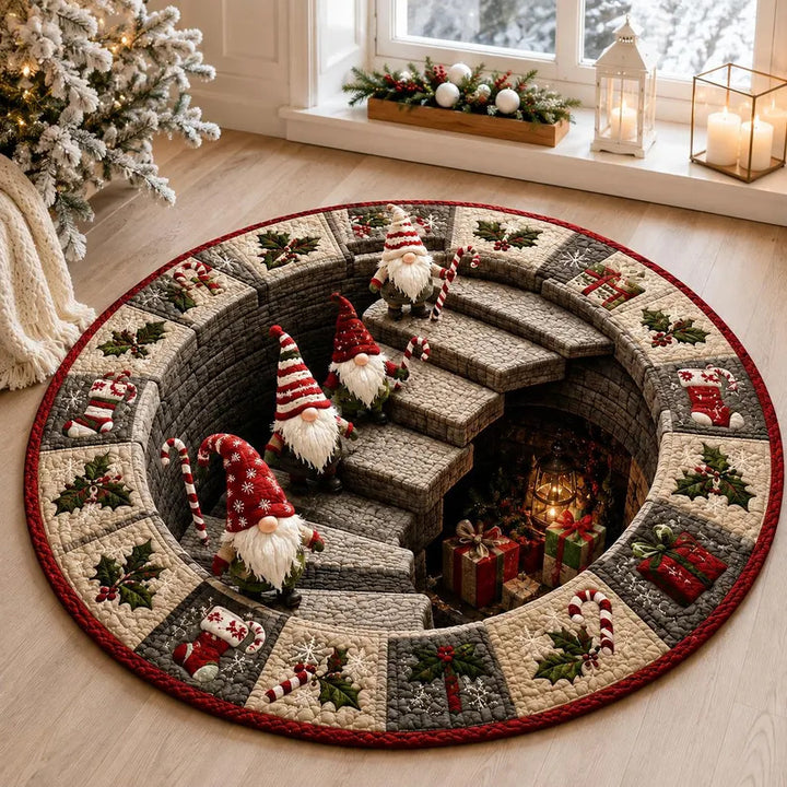 3D Holiday-Themed Round Area Rug