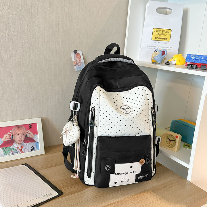 Playful Polka Dot Casual Backpack Stornfield