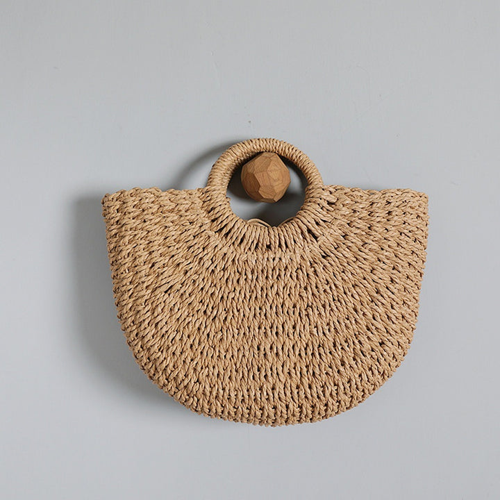 Handcrafted basket bag with round handles Stornfield