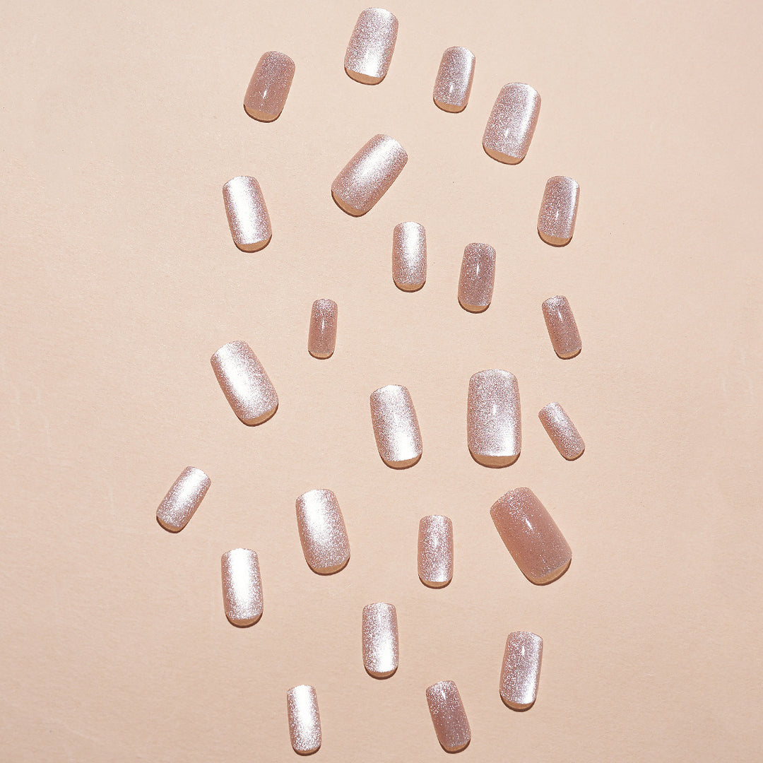 Glamorous artificial nail set with glitter and ombre effect Stornfield