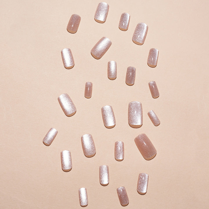Glamorous artificial nail set with glitter and ombre effect Stornfield