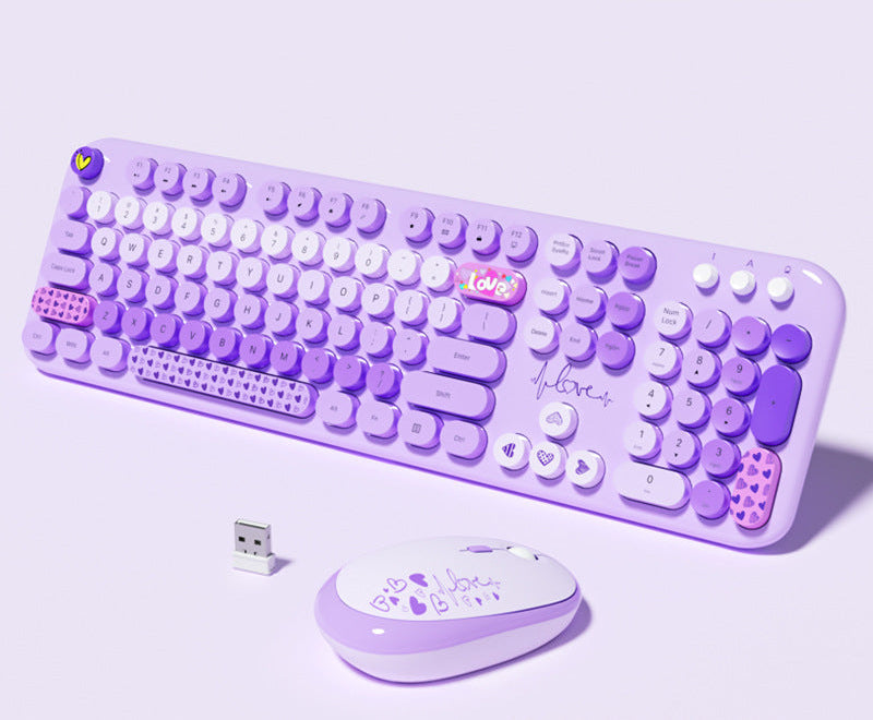 Cute-Themed Wireless Keyboard and Mouse Set Stornfield