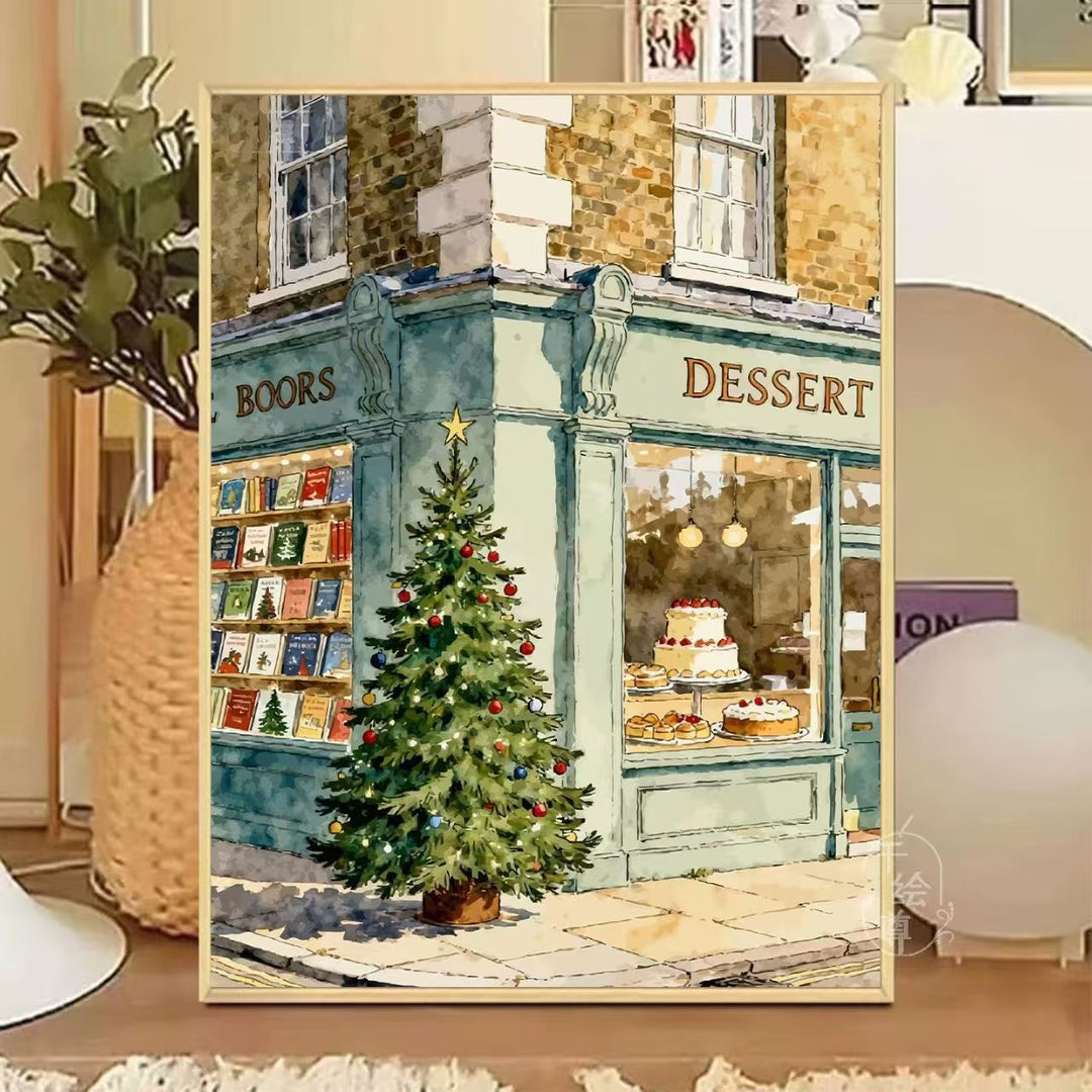 Cozy Winter-Themed Cafe Canvas Art Stornfield