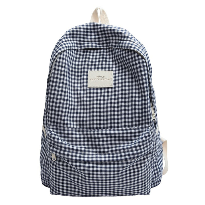 Checked Design Casual School Backpack Stornfield