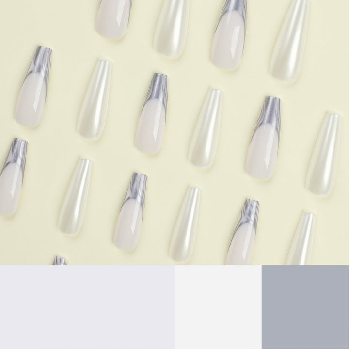 Artificial nail extensions with marbled design Stornfield