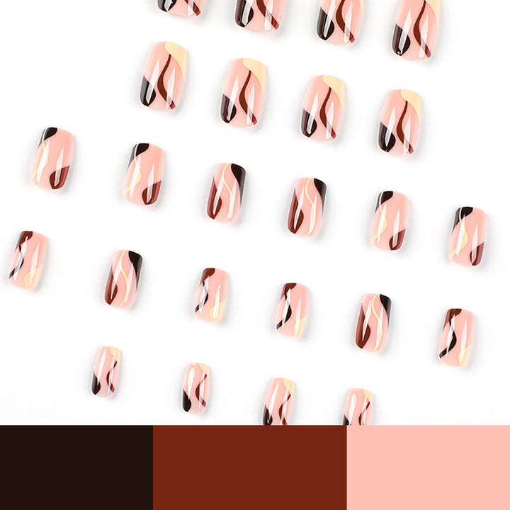 Artificial nail design with modern marble pattern Stornfield