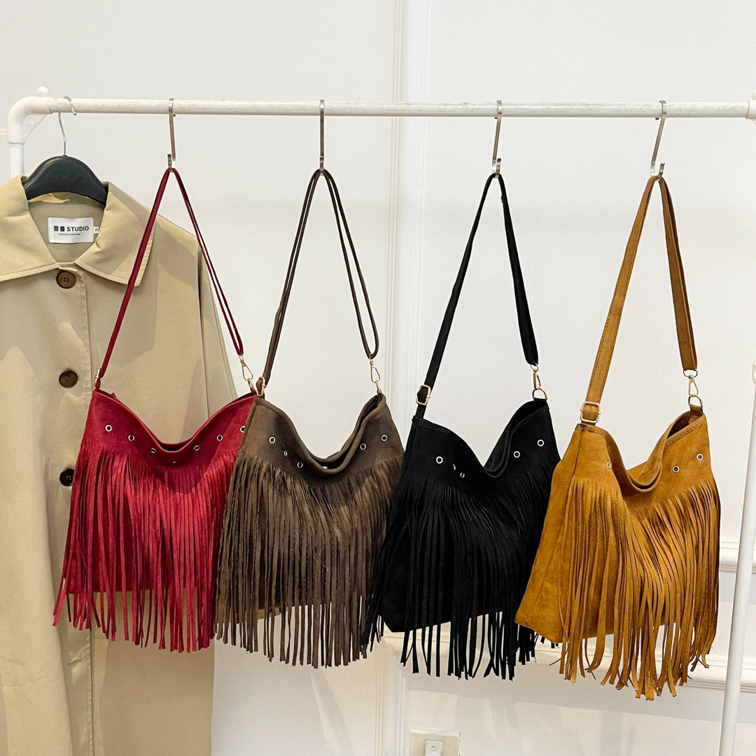 Suede Fringe Shoulder Bag Stornfield