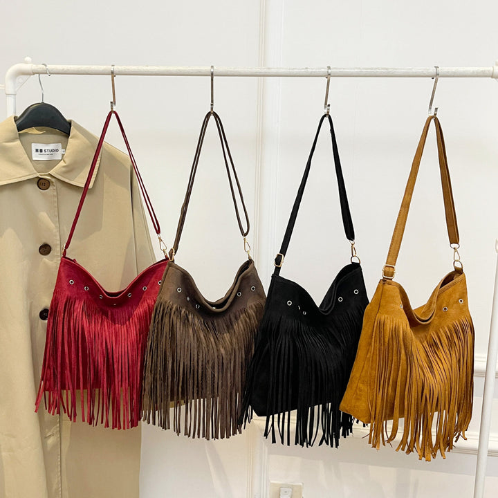 Suede Fringe Shoulder Bag Stornfield