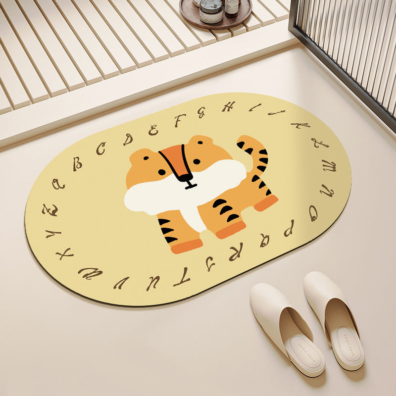 Cartoon Elephant-Themed Bath Mat