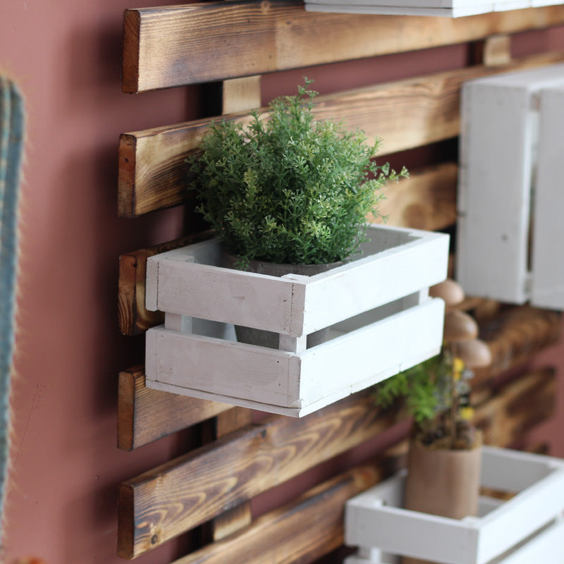 Wall shelf system with integrated storage boxes Stornfield