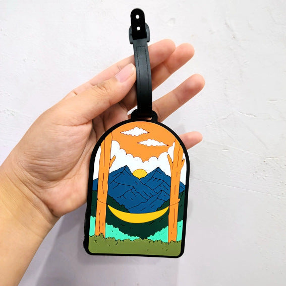 illustrated scenic silicone luggage tag Stornfield