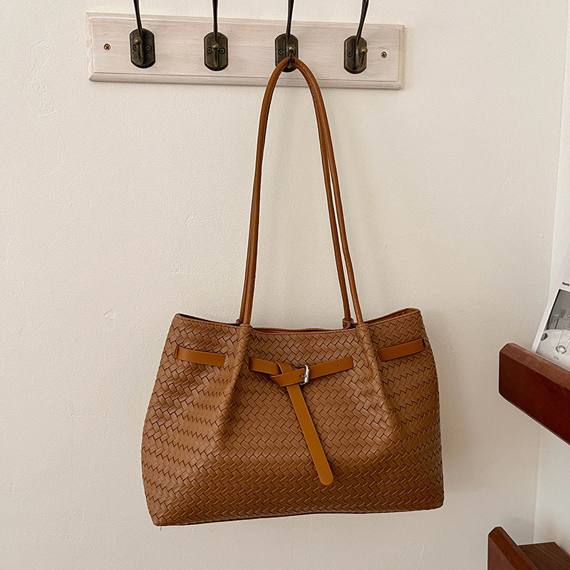 Textured Woven Tote Bag