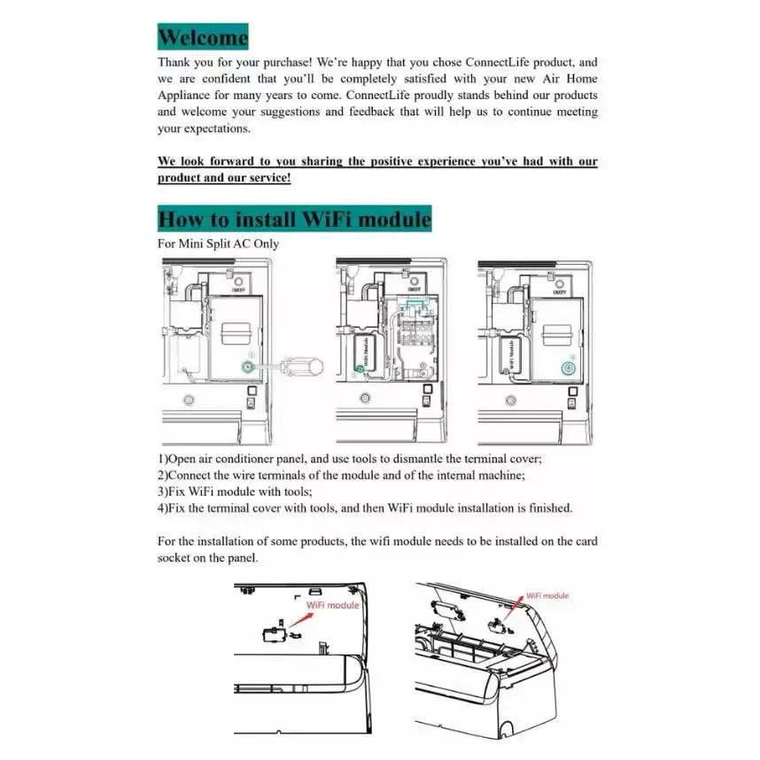 Unisex One Size smart WiFi adapter module for split air conditioners with ConnectLife app integration Stornfield