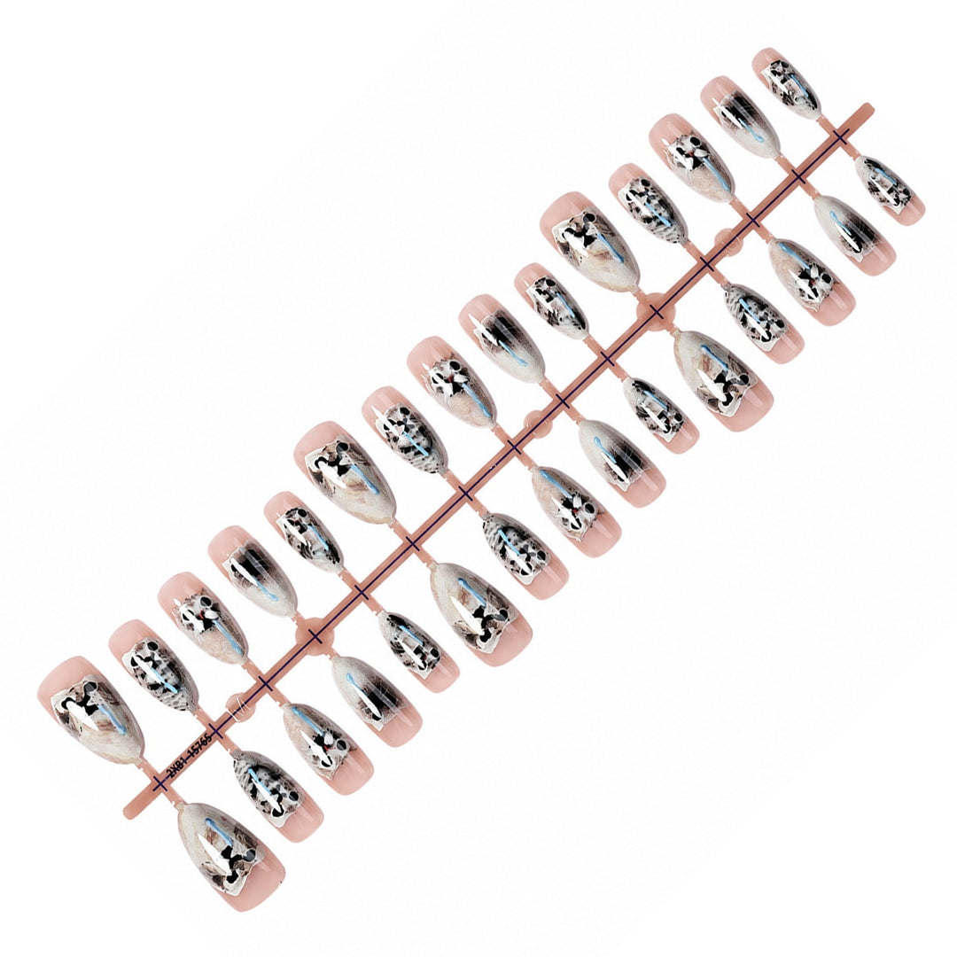 Nail set with elegant floral motifs and plotted designs Stornfield
