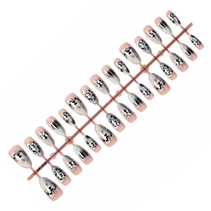 Nail set with elegant floral motifs and plotted designs Stornfield