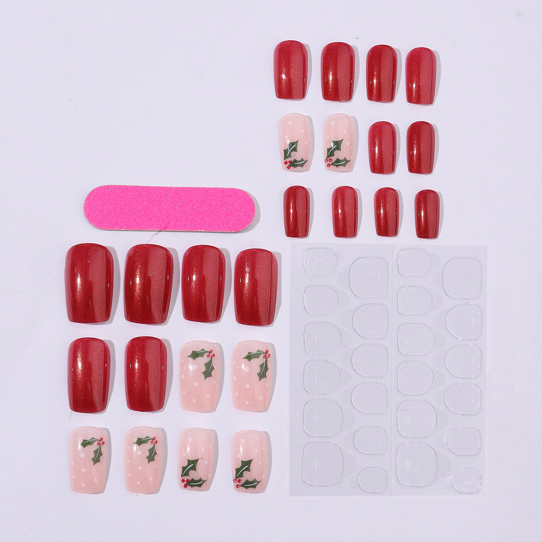 Artificial nail set with festive Christmas design and playful festive decoration Stornfield