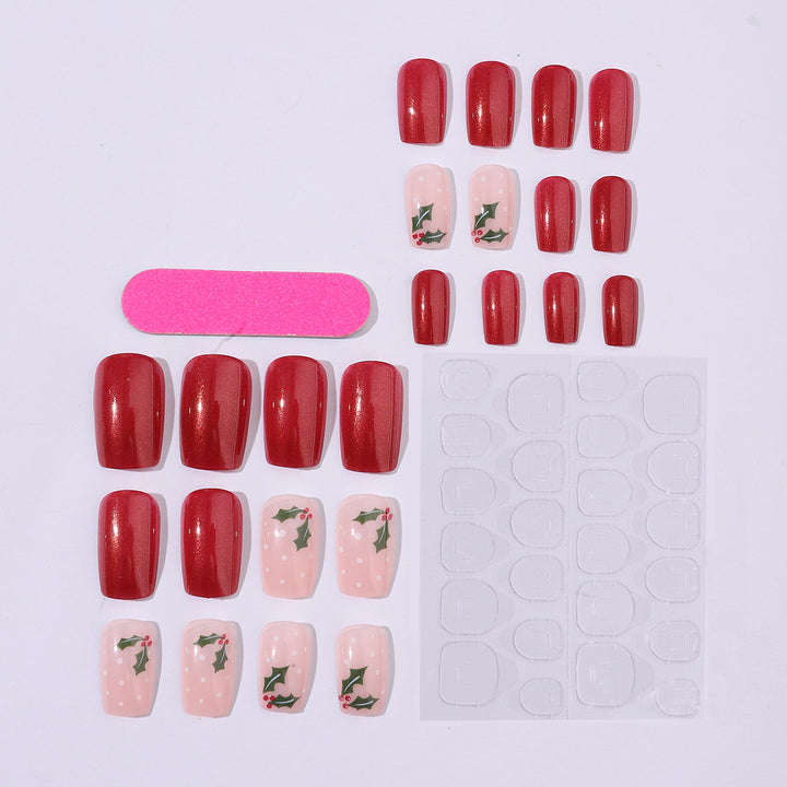 Artificial nail set with festive Christmas design and playful festive decoration Stornfield
