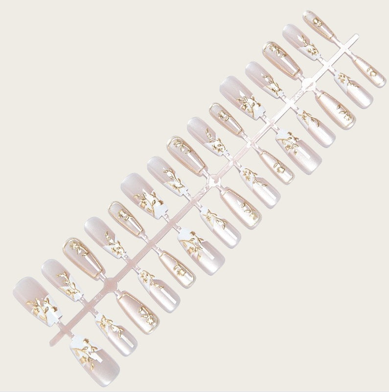 Floral Accented Press-On Nail Set Stornfield