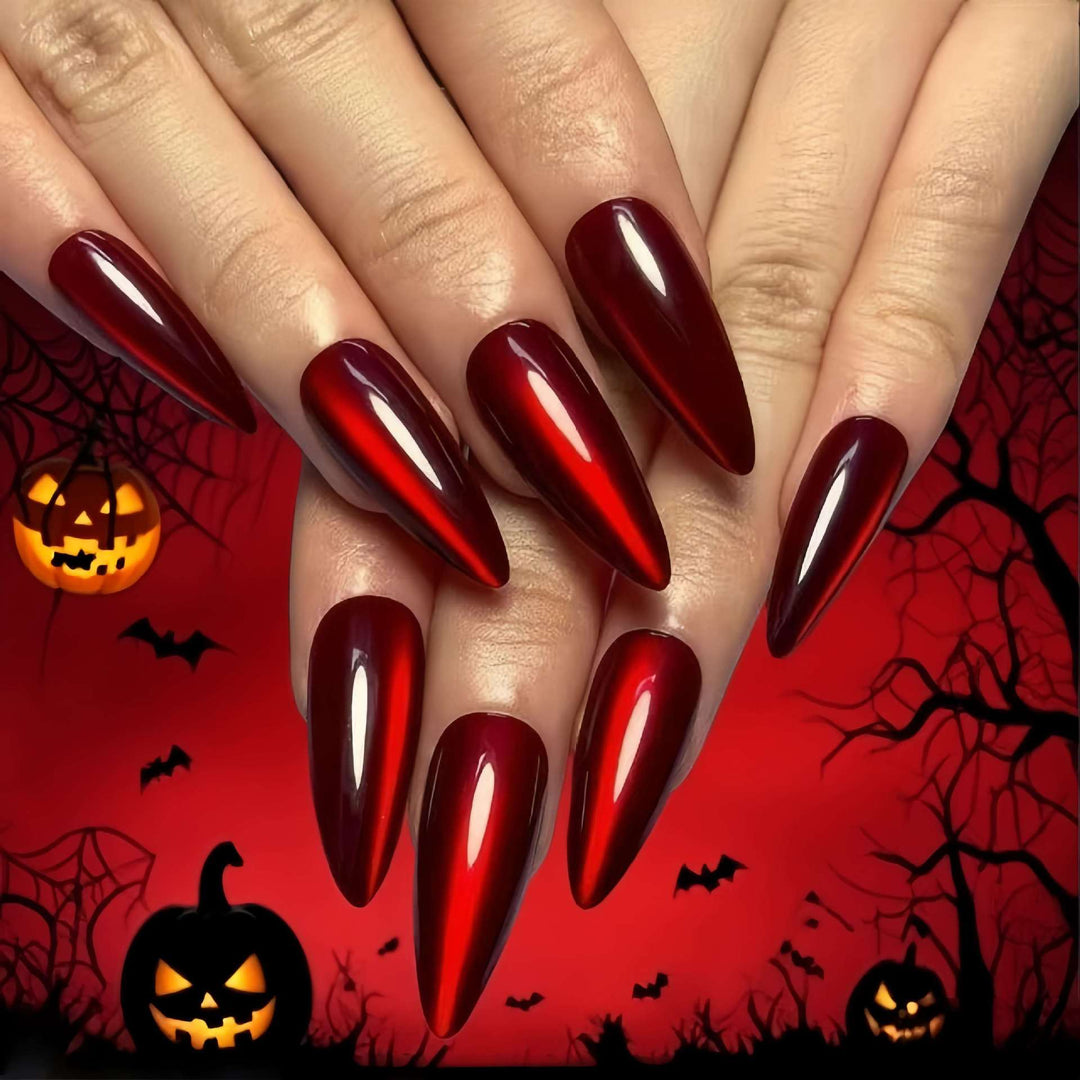 Glossy Pointed Stiletto Press-On Nails Stornfield